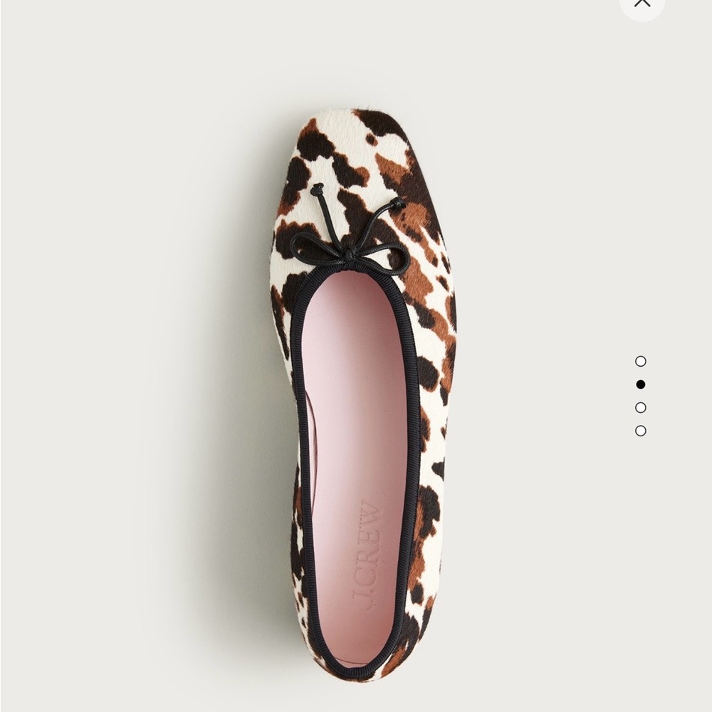 Brand new Jcrew cow print ballet flats